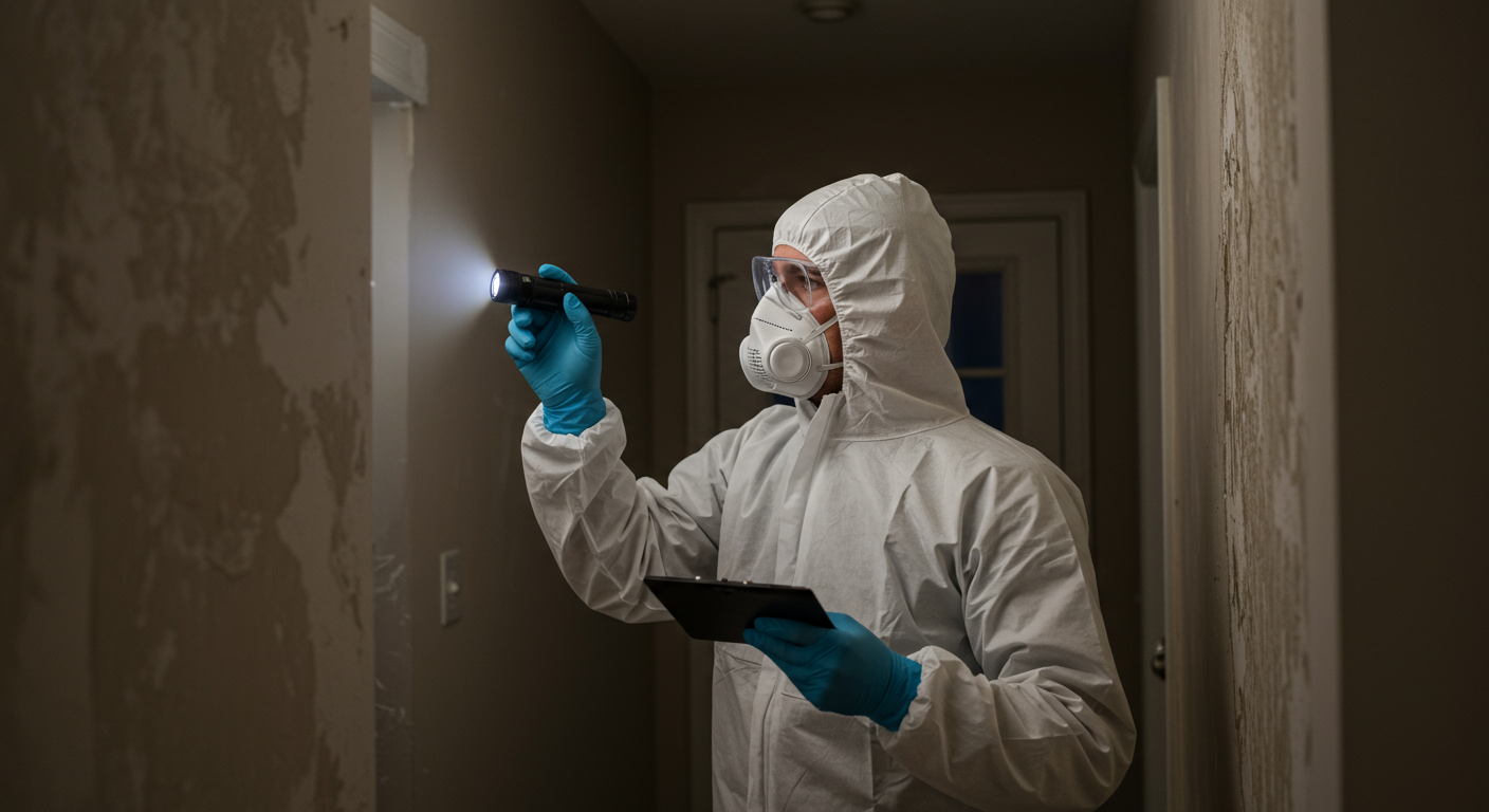 Certified professional conducting mold inspection in Bountiful, UT