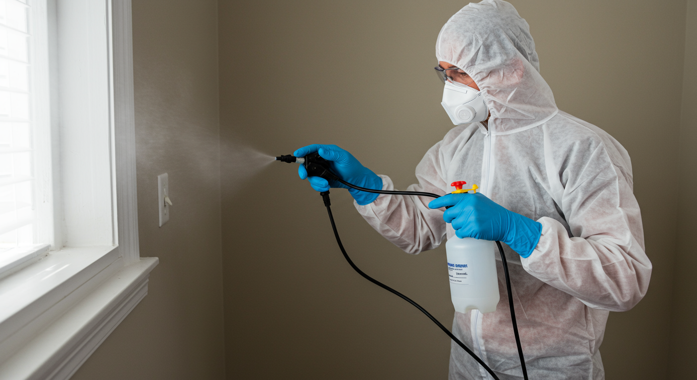 Technician Applying Mold Treatment