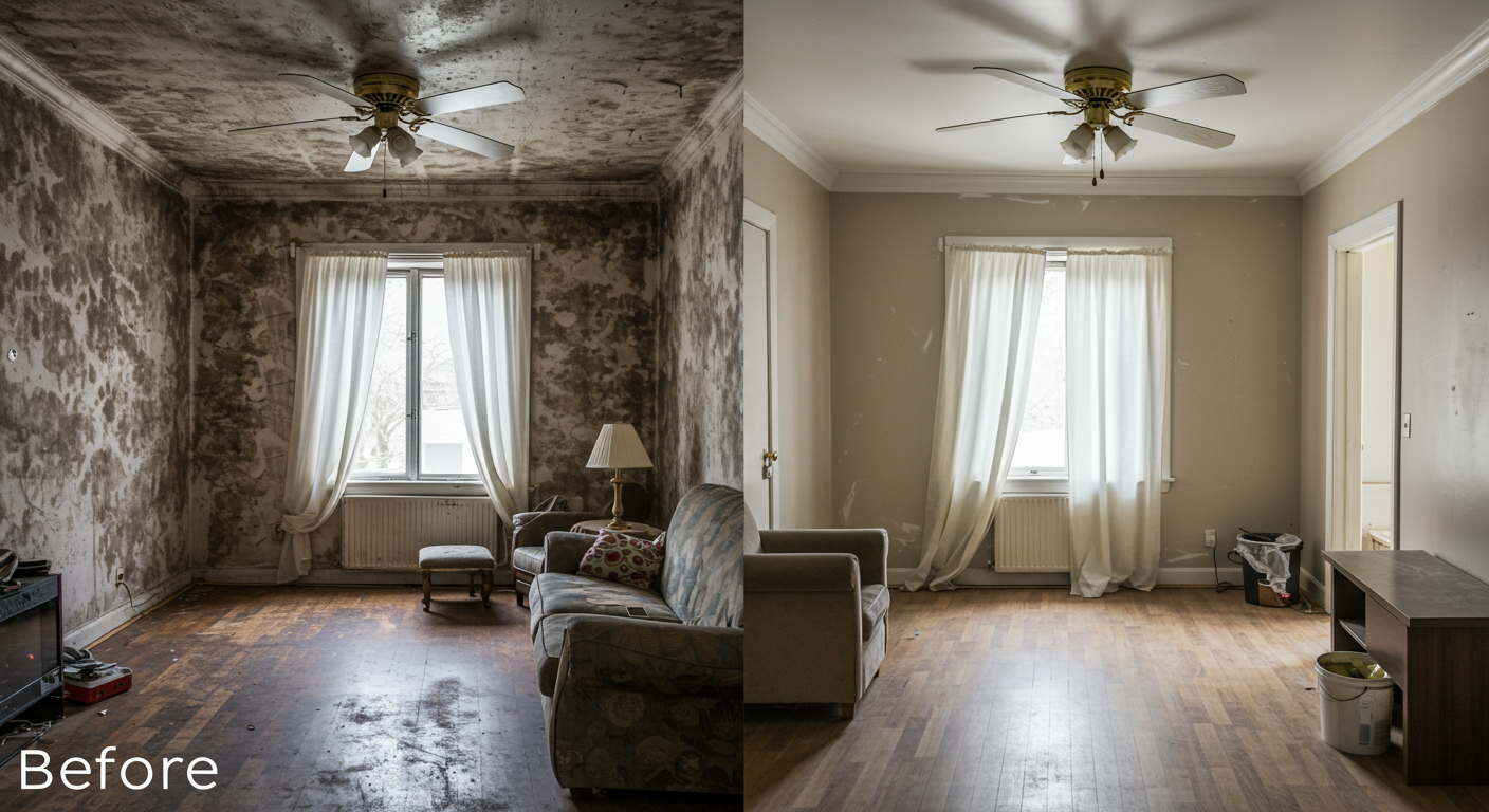 Happy family in a mold-free home
